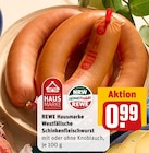Westfälische Schinkenfleischwurst mit Knoblauch Angebote von REWE Hausmarke bei REWE Hilden für 0,99 €