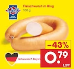 Netto Marken-Discount Nittenau - Fleischwurst im Ring Angebot im Prospekt Fleischwurst im Ring bei Netto Marken-Discount im Nittenau Prospekt für 0,79 €