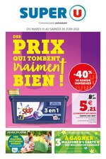 Catalogue Super U à Aix-en-Provence, avec 32 pages Prospectus Super U à Aix-en-Provence, "Des prix qui tombent vraiment bien !", 32 pages, 15/06/2021 - 26/06/2021