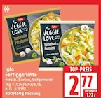 Veggie Love Meals von Iglo für 2,77 € bei EDEKA im Angebot Veggie Love Meals von Iglo im aktuellen EDEKA Prospekt
