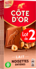 TABLETTES DE CHOCOLAT AU LAIT ET NOISETTES CÔTE D'OR - COTE D OR en promo chez Auchan Supermarché Mérignac à 7,99 €