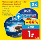Rahmjoghurt oder Mascarpone Joghurt Angebote von Weihenstephan bei Netto Marken-Discount Kempten für 1,00 €