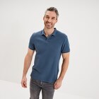Polo texturé manches courtes coton bleu gris homme dans le catalogue La Halle