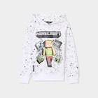 Sweat hoodie à capuche Minecraft blanc garçon en promo chez La Halle Sweat hoodie à capuche Minecraft blanc garçon dans le catalogue La Halle