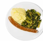 Bratwurst mit Wirsingrahmgemüse, dazu Kartoffelstampf bei GLOBUS im Jena Prospekt für 5,00 €