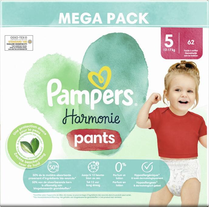 PAMPERS Couches Harmonie Pants taille 5 (12-17kg) 40 couches pas cher 
