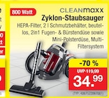 Zyklon-Staubsauger im Angebot bei Zimmermann in Goslar Zyklon-Staubsauger Angebote von CLEANmaxx bei Zimmermann Goslar für 34,99 €