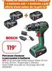 Perceuse visseuse à percussion à batterie - BOSCH en promo chez Weldom Aix-en-Provence à 119,00 €