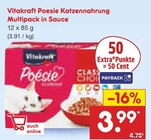 Aktuelle Katzenfutter Angebote bei Netto Marken-Discount in Moers Aktuelles Poesie Katzennahrung Multipack in Sauce Angebot bei Netto Marken-Discount in Moers ab 3,99 €