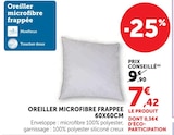 Oreiller microfibre frappée 60x60 cm dans le catalogue Super U