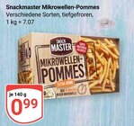 Mikrowellen-Pommes im Angebot bei GLOBUS in Gotha Mikrowellen-Pommes Angebote von Snackmaster bei GLOBUS Gotha für 0,99 €