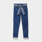 Jean skinny ceinture foulard bleu foncé fille - La Halle Jean skinny ceinture foulard bleu foncé fille à 22,99 € dans le catalogue La Halle