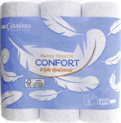 Papier Toilette Confort triple épaisseur Blanc