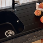 Évier quartz et résine 1 bac elbe noir - DELINIA en promo chez Leroy Merlin Marseille à 199,00 €