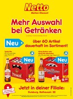 Netto Marken-Discount Prospekt "Mehr Auswahl
bei Getränken", 2 Seiten, für Mülheim, 17.02.2020 - 22.02.2020 Netto Marken-Discount Prospekt "Mehr Auswahl
bei Getränken", 2 Seiten, für Mülheim, 17.02.2020 - 22.02.2020