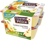 Compote sans sucres ajoutés pomme/poire en offre spèciale - CHARLES & ALICE à 0,92 € dans le catalogue Intermarché Super