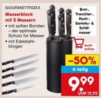 Messerblock mit 5 Messern Angebote von GOURMETmaxx bei Netto Marken-Discount Bad Homburg für 9,99 €