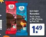 Kuvertüre Zartbitter im ALDI SÜD Prospekt Kuvertüre Zartbitter von Back Family im aktuellen ALDI SÜD Prospekt für 1,49 €