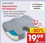 Ergonomisches Gel-Sitzkissen Angebote von Vitalmaxx bei Netto Marken-Discount Laatzen für 19,99 €