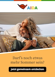AIDA Reise Prospekt der aktuellen Woche mit 1 Seite, gültig von 01.09.2025 bis 30.09.2025, in Rosenheim und Umgebung Aktueller AIDA Reise Prospekt in Rosenheim und Umgebung, "Darf's noch etwas mehr Sommer sein?" mit 1 Seite, 01.09.2025 - 30.09.2025