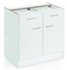 Meuble bas pour cuisine Laura 2 portes et 2 tiroirs - L80cm en promo chez Brico Cash Meuble bas pour cuisine Laura 2 portes et 2 tiroirs - L80cm dans le catalogue Brico Cash