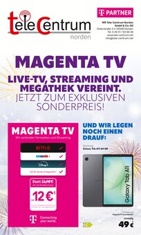 Fernseher im aktuellen WR Tele-Centrum Norden GmbH & Co.KG Prospekt (Aurich) Fernseher im WR Tele-Centrum Norden GmbH & Co.KG Prospekt "MAGENTA TV" mit 8 Seiten (Aurich)