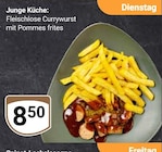 Fleischlose Currywurst mit Pommes frites im Angebot bei GLOBUS in Erlangen Fleischlose Currywurst mit Pommes frites Angebote von Junge Küche bei GLOBUS Erlangen für 8,50 €