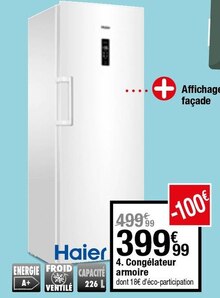 CONGÉLATEUR ARMOIRE H2F-228WAA BLANC - But à Créteil CONGÉLATEUR ARMOIRE H2F-228WAA BLANC en promo chez But Créteil à 399,99 €