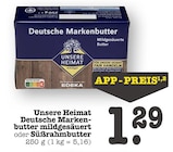 Deutsche Markenbutter mildgesäuert Angebote von Unsere Heimat bei E center Baden-Baden für 1,29 €