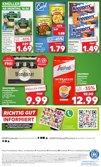 Warsteiner im aktuellen Kaufland Prospekt (Eschweiler) Warsteiner im Kaufland Prospekt "Aktuelle Angebote" mit 54 Seiten (Eschweiler)