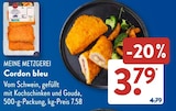 Cordon bleu im ALDI SÜD Prospekt Cordon bleu von MEINE METZGEREI im aktuellen ALDI SÜD Prospekt für 3,79 €