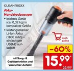 Akku-Handstaubsauger Angebote von CLEANmaxx bei Netto Marken-Discount Stralsund für 15,99 €