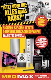MEDIMAX Prospekt für Berlin mit 4 Seiten MEDIMAX Prospekt für Berlin: "JETZT ODER NIE: ALLES MUSS RAUS!", 4 Seiten, 17.10.2025 - 24.10.2025