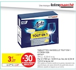 Tablettes vaisselle tout en 1 citron x26 - APTA - Intermarché Super à Périgueux Tablettes vaisselle tout en 1 citron x26 - APTA en promo chez Intermarché Super Périgueux à 2,28 €