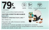 Cafetiere a dosettes neo blanche - KRUPS en promo chez E.Leclerc Créteil à 79,99 €