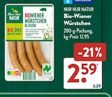 Bio-Wiener Würstchen Angebote von Nur Nur Natur bei ALDI SÜD Düren für 2,59 €