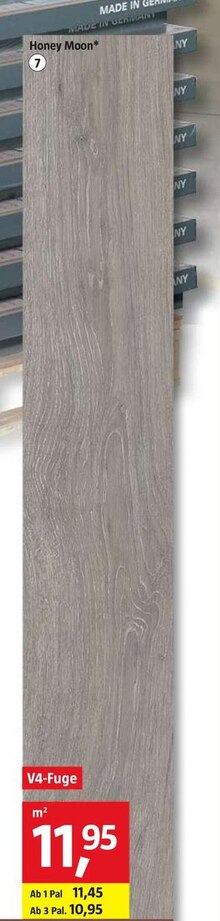 Laminatboden Dekor Eiche 'Honey Moon'*/** bei BAUHAUS in Erkelenz Laminatboden Dekor Eiche 'Honey Moon'*/** im Angebot bei BAUHAUS Erkelenz