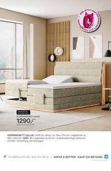Boxspringbett im aktuellen Kabs Prospekt (Essen) Boxspringbett im Kabs Prospekt "DEIN ZUHAUSE. DEIN HEIMSPIEL." mit 56 Seiten (Essen)