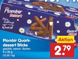 Quark-Dessert Sticks Angebote von Plombir bei Netto Marken-Discount Rostock für 2,79 €