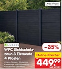 WPC Sichtschutzzaun 3 Elemente 4 Pfosten Angebote von Juskys bei Netto Marken-Discount Melle für 449,99 €