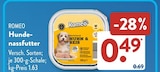 Hundenassfutter Huhn & Reis von Romeo im aktuellen ALDI SÜD Prospekt für 0,49 €