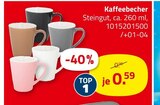 Kaffeebecher für 0,59 € bei ROLLER im Angebot Kaffeebecher im aktuellen ROLLER Prospekt