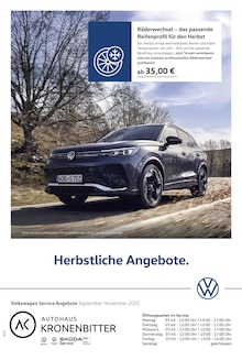 Aktueller Volkswagen Prospekt für Horb (Neckar) und Ungebung, Seite zum blättern Volkswagen Prospekt Herbstliche Angebote. mit Seite in Horb (Neckar) und Umgebung