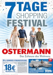 Ostermann Möbel & Einrichtung Prospekt der aktuellen Woche mit 12 Seiten, gültig von 18.07.2026 bis 07.08.2026, in Gelsenkirchen und Umgebung Aktueller Ostermann Möbel & Einrichtung Prospekt in Gelsenkirchen und Umgebung, "7 TAGE SHOPPING FESTIVAL" mit 12 Seiten, 18.07.2026 - 07.08.2026