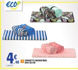 Serviette microfibre 80x130 cm - ECO+ en promo à 4,48 € chez E.Leclerc Serviette microfibre 80x130 cm - ECO+ dans le catalogue E.Leclerc