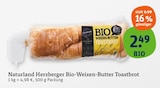 Naturland Herzberger Bio-Weizen-Butter Toastbrot Angebote von Herzberger bei tegut Aschaffenburg für 2,49 €