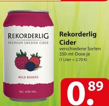 Rekorderlig Cider bei famila Nordost in Bielefeld Rekorderlig Cider im Angebot bei famila Nordost Bielefeld für 0,89 €