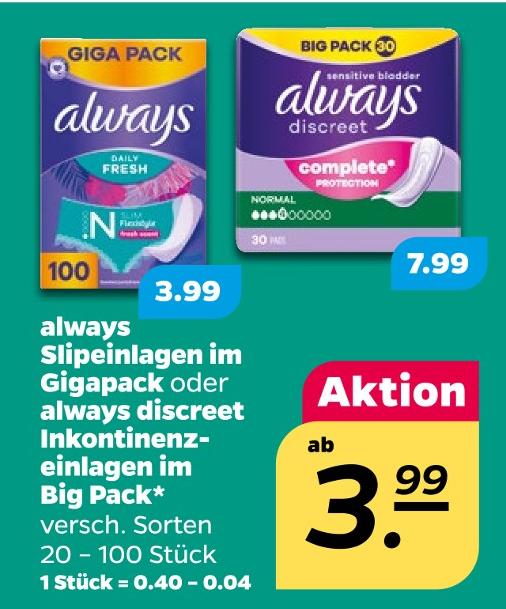 Slipeinlagen im Gigapack