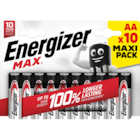 Lot de 10 piles Energizer Max AA/LR6 - ENERGIZER en promo chez Carrefour Market Clermont-Ferrand à 6,99 €