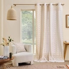 Rideau tissu étamine palmier beige 140x240 cm en promo chez Décor Discount Avignon à 16,99 €